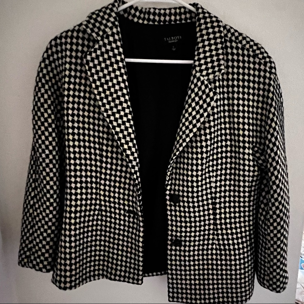 Talbots black and white blazer